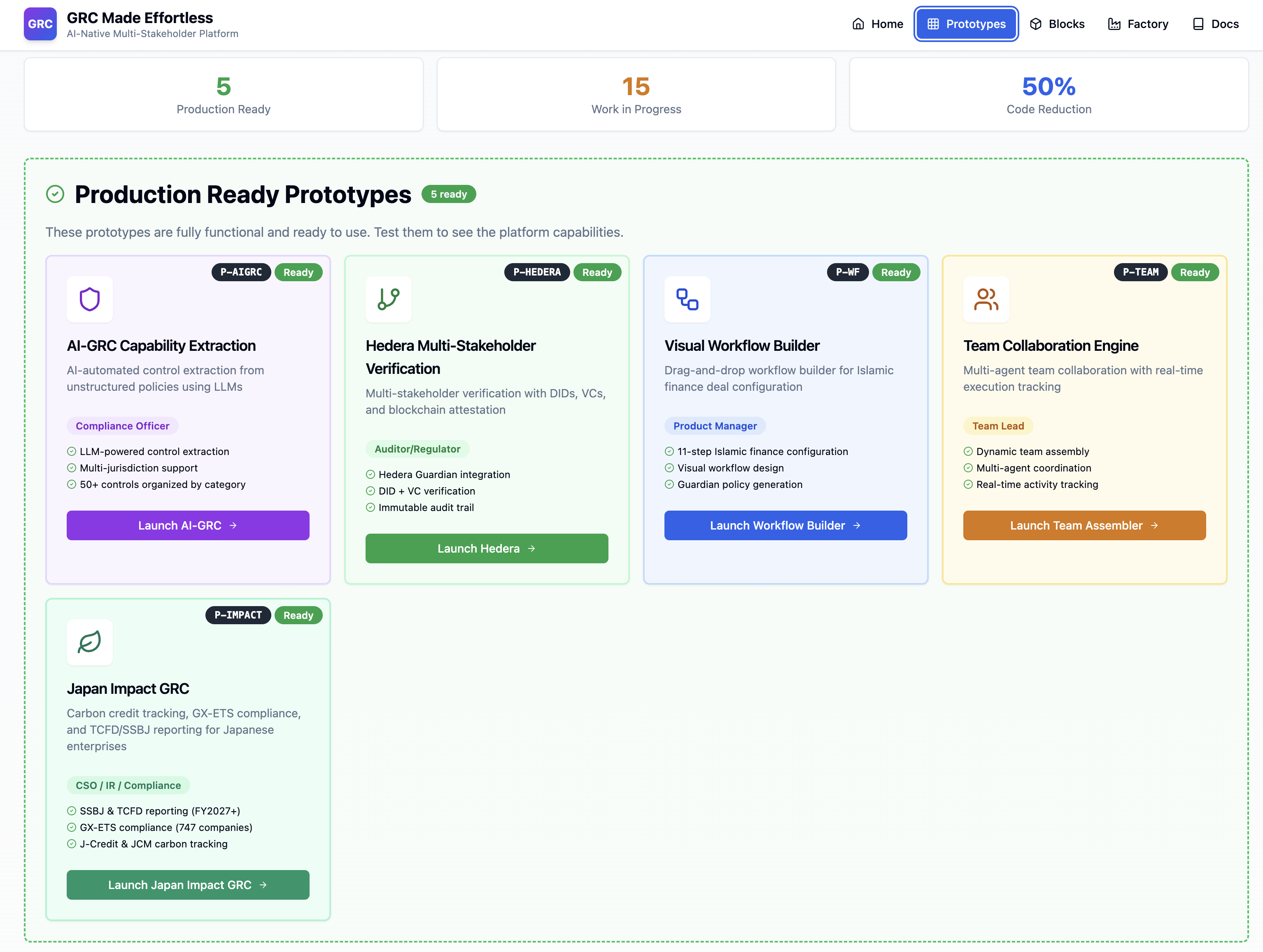 ZeroH Platform Dashboard